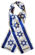 Israel Israeli Country Lightweight Flag Printed Knitted Style Scarf 8"x60"