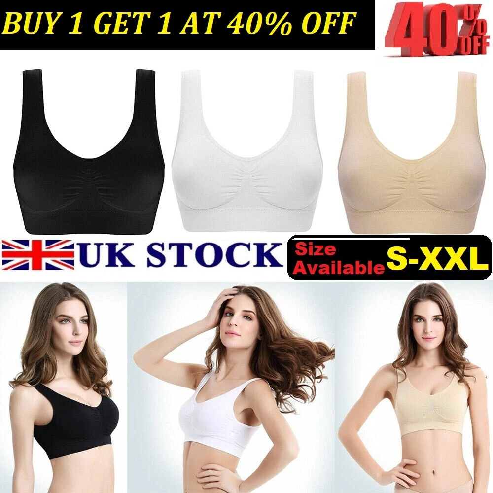 Women Seamless Sports Style Bras Crop Top Vest Comfort Stretch Shapewear Bra  UK