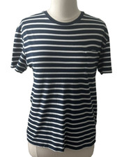 Gap Kids XXL Tee Shirt Top Navy w/White Stripes S/S Pocket Round Neck