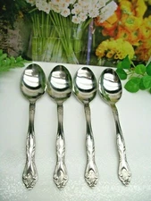 4   Everbrite  EVS10  Stainless Steel  Oval Place Soup Spoons   Korea  EXCELLENT