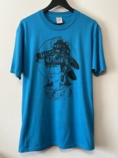 Vintage 90s Native American Southwest Art T Shirt Jerzees Made USA Blue Large