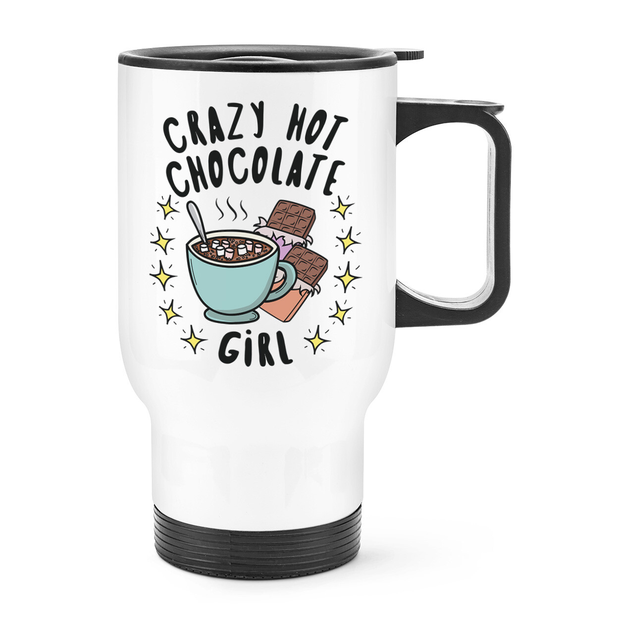 Pazzo Cioccolata Calda Bambina Stars Viaggio Tazza con Manico Figlia Divertente