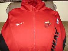 NBA Miami Heat NIKE Dri Fit Showtime Cardinal Full Zip Hoodie Jacket Men's XL