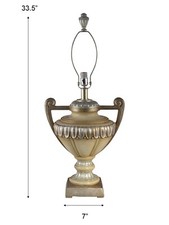 SR138-DALE TIFFANY 7X33.5 BAROQUE LAMP BASE REC-19"D FABRIC SHADE