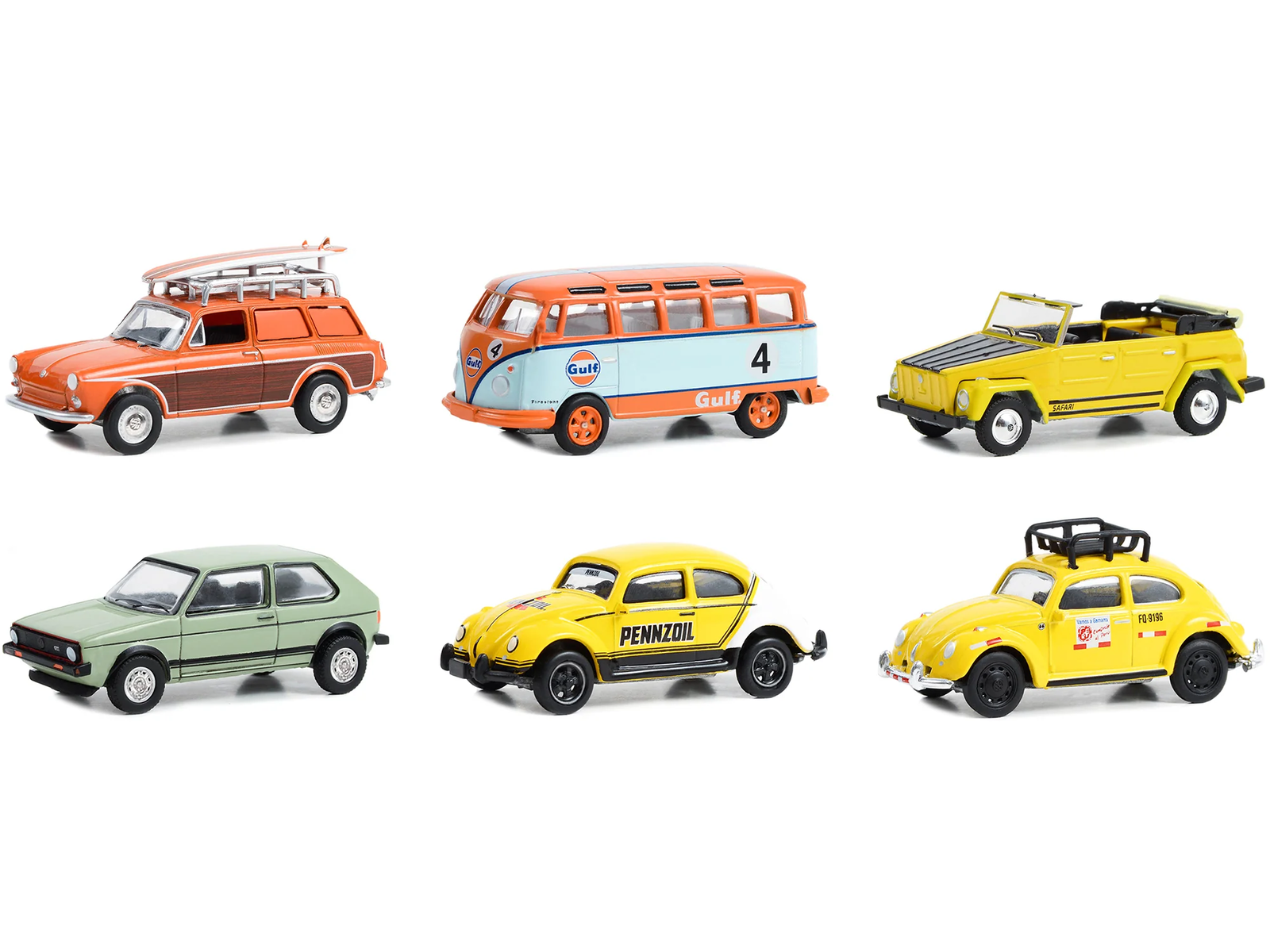 Club Vee V-Dub 6-Piece 1/64 Diecast Car Set Series 16 by Greenlight