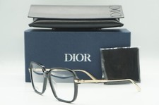 NEW CHRISTIAN DIOR GEMDIORO S5I 1200 BLACK GOLD AUTHENTIC EYEGLASSES 54-16