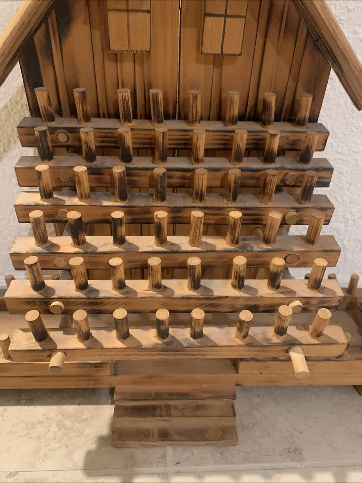 Sewing THREAD SPOOL HOLDER  Spools  Rack House Wooden VINTAGE - Image 2 of 4