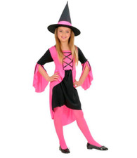 PINK WITCH COSTUME (DRESS, HAT) 158CM 58498 widmann #c2