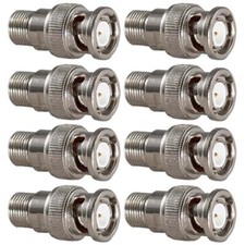 8 Pcs BNC Male to F Type Female Coax Coaxial Cable Adapter Connector Converter