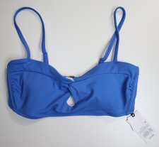 WOMEN'S ISLAND BLUE BIKINI TOP - SHADE AND SHORE - REMOVABLE PADS - SIZE S - NEW