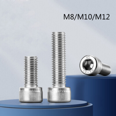 M8 M10 M12 Socket Cap Head Screws 304 A2 Stainless Steel Hexagon Allen Key Bolts