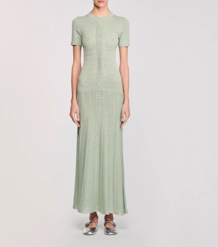 sandro short sleeve dress Sandro Ferrone A-line Midi Dress