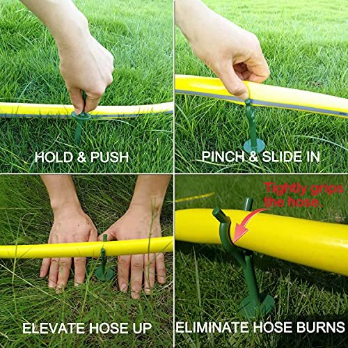 Garden Hose Guide Stake Holder Set of 8 Lawn Hose Support Spike Plant