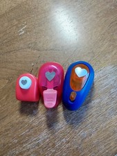 Fiskars, EK, unbranded paper punch 3 hearts