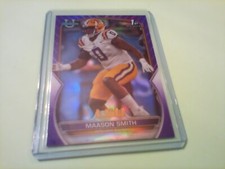 2022 Bowman UNIVERSITY Football 1st 369/399 PURPLE Refractor MAASON SMITH  LSU
