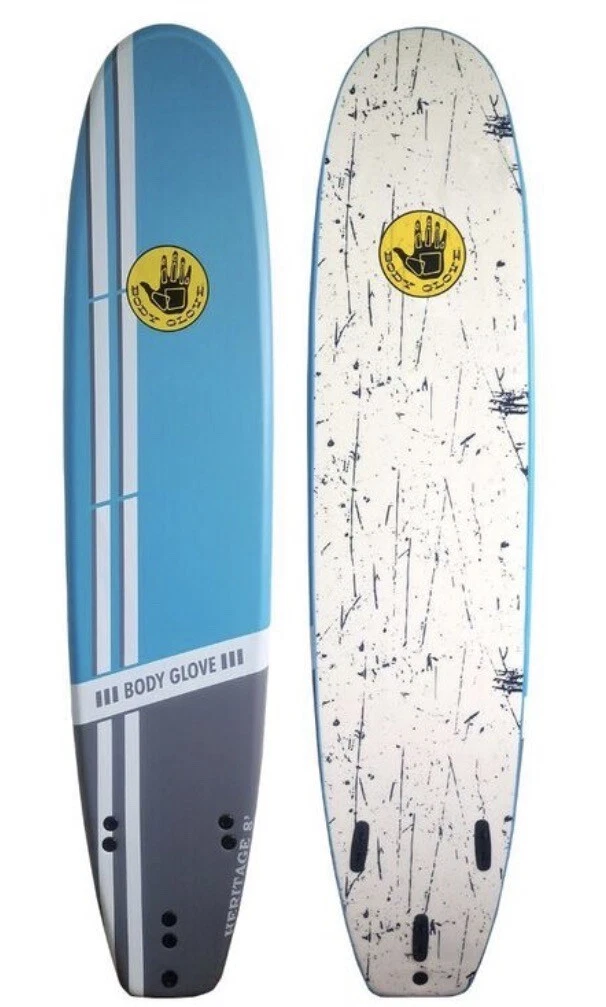 8 Foot Soft Top Foam Board Beginner Surfboard Blue white Body