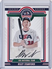 Riley Stanford 2022 Panini Stars & Stripes USA Black Auto 18US-RS, 043/125 
