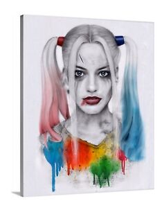 Harley Quinn Canvas 16x Margot Robbie Movie Wall Art Batman Drawing Joker Ebay