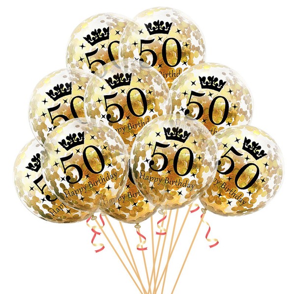 Konfetti Luftballon Set FüR 50. Geburtstag Feier Party Ballons Gold-image