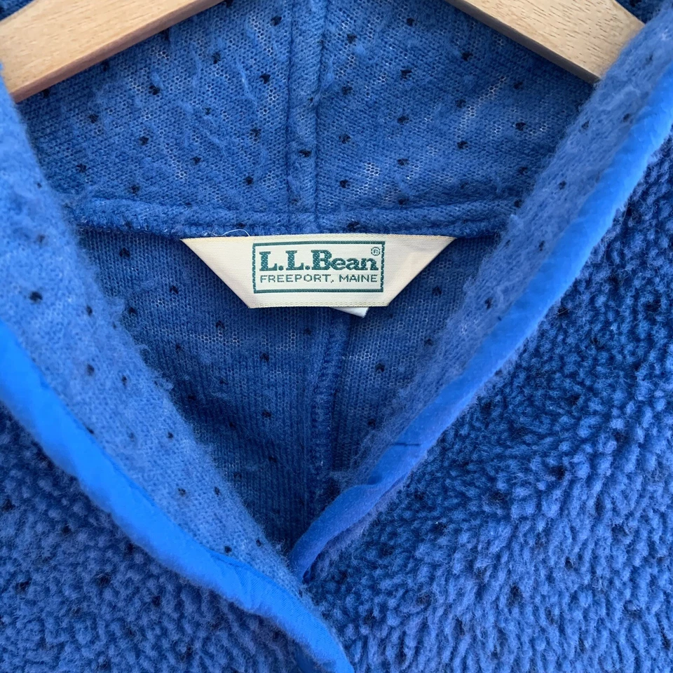 Suéter Bomber LL Bean Birdseye Vintage Para Mujer Grande Azul Aciano Hecho en EE. UU. Foto 4 de 4