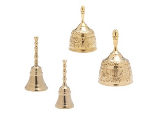Tischglocke Christkindl Klang Messing Weihnachtsglocke Handglocke Dekoration