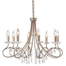 Image of 8 Bulb Chandelier Hanging Pendant LIght Silver/Gold LED E14 60W Bulb
