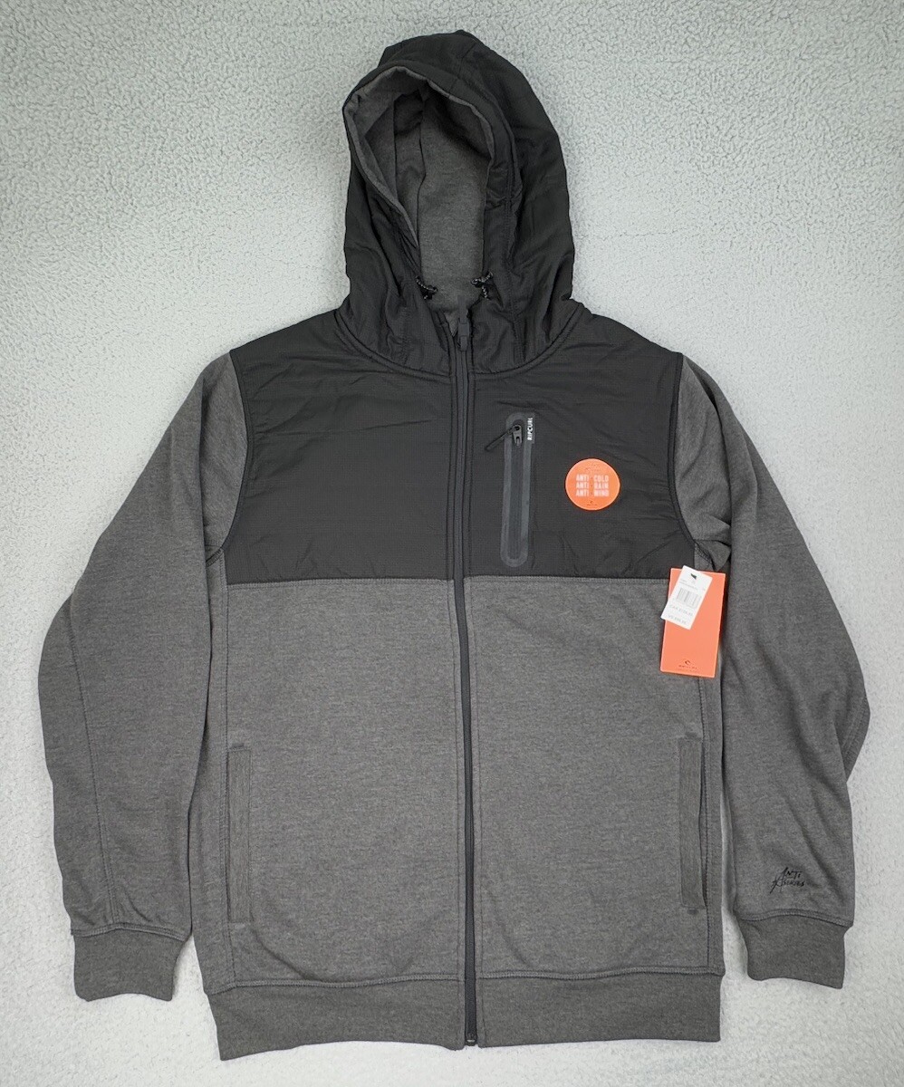 新品 RIPCURL ANTI-SERIES  XL Rip Curl Anti-Series Jacket Men's XL Gray Full Zip Hooded NWT | eBay