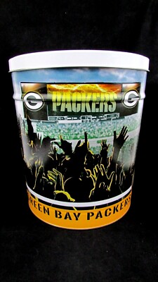  NFL Football Green Bay Packer 11'' Popcorn Tin Metal Trash Can by Wincraft