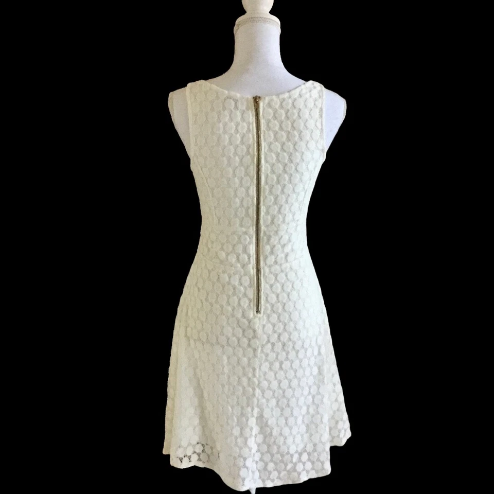 Encantador Vestido Charlie Para Mujer Crochet Informal Sin Mangas Talla M Blanco Forrado Foto 2 de 4