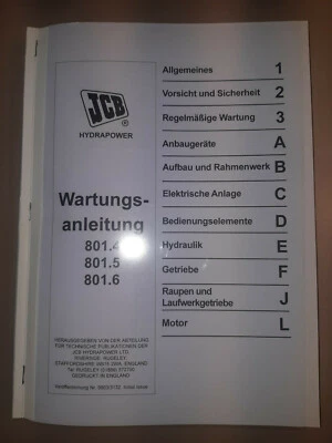 JCB 801.4 801.5 801.6 Reparaturhandbuch Werkstatthandbuch