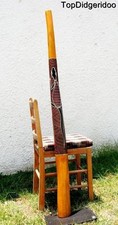 59"150cm DIDGERIDOO Bag Beeswax Mouthpiece Teak Wood LIZARD Artwork Dot-Paint