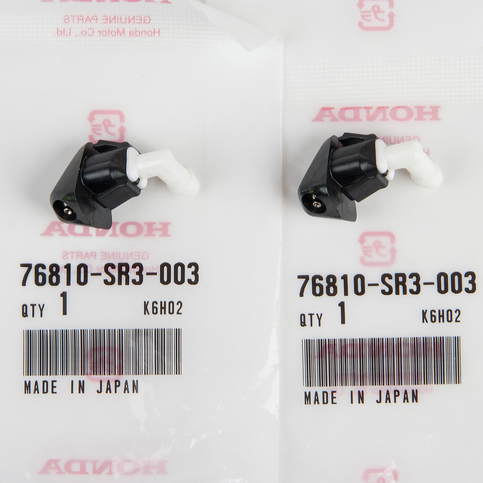 Genuine OEM Honda Windshield Washer Nozzle 76810SR3003 Quantity=2pc