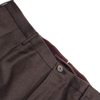 Incotex NWT Dress Pants Size 54R (US 38) Carrot Fit Super 100's Brown 100% Wool