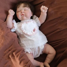 Lifelike 20" Reborn Baby Dolls Cute Soft Body Baby Sleeping Poseable Newborn Toy