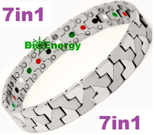 4 In 1 Men Titanium Magnetic Energy Germanium Armband Bracelet Health