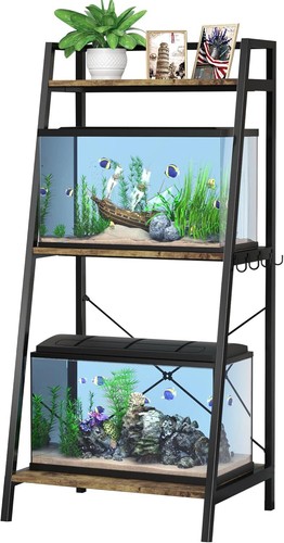 5-10Gal Fish Tank Stand with Plant Shelf Metal Aquarium Stand with Storage Shelf - Picture 6 of 7
