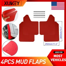 4pcs Universal RED Car Mud Flaps Splash Guards Mudguards Mudflaps Rally Racing.