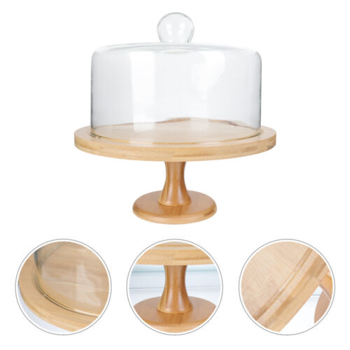 Dessert Tray Cake Stand with Glass Dome Holder Cover Display Rack Toddler