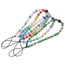 4 Pcs Crystal Lanyard Bead Cell Phone Charm Strap Beaded Mobile Chain