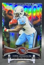 2012 TOPPS CHROME CHRIS JOHNSON SP CAMO REFRACTOR #’d /499 CARD #44 TITANS