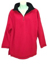 WOMANS RED QUARTER ZIP FLEECE
