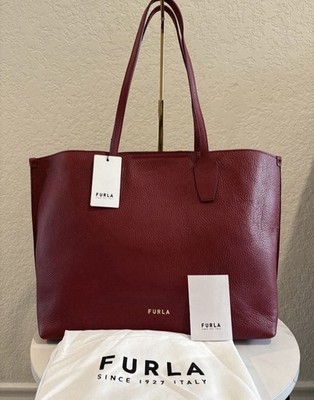NWT Furla Large Bordeaux Leather Tote with Dustbag
