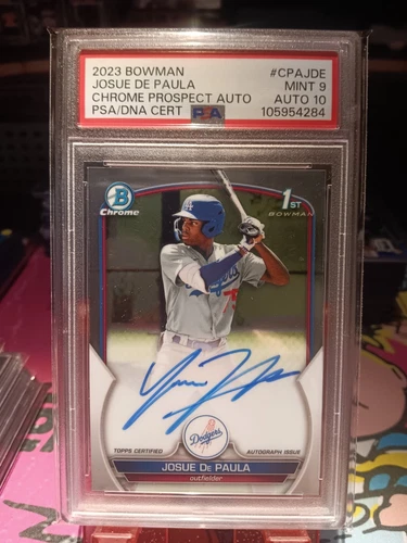 2023 Bowman Josue De Paula 1st Base Chrome Auto CPA-JDE PSA 9 Mint Dodgers