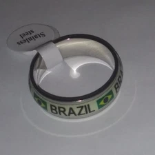 BRAZIL FLAG GLOW IN THE DARK RING SIZE 8 1/2