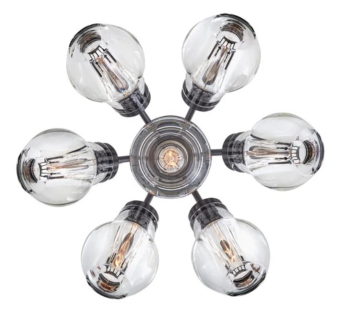 Fredrick Ramond FR46951 Elise 7 Light 16"W Semi-Flush Globe - Black - Picture 5 of 5