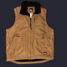 Gilet Berna Full Zip Trapuntato Foderato Uomo Taglia Large Marrone Anatra Lavoro Cotone