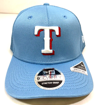 Texas Rangers MLB NE 2025 Spring Training Trucker Stretch-Snapback Hat~Sky Blue