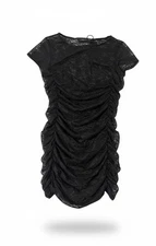 Lioness Women's Black Lace Mini Dress Vamp Witchy Goth Dark Romantic XXL Ruched