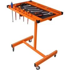 Workshop Workbench Organizer Adjustable Heavy Duty Steel Table with Wheels
