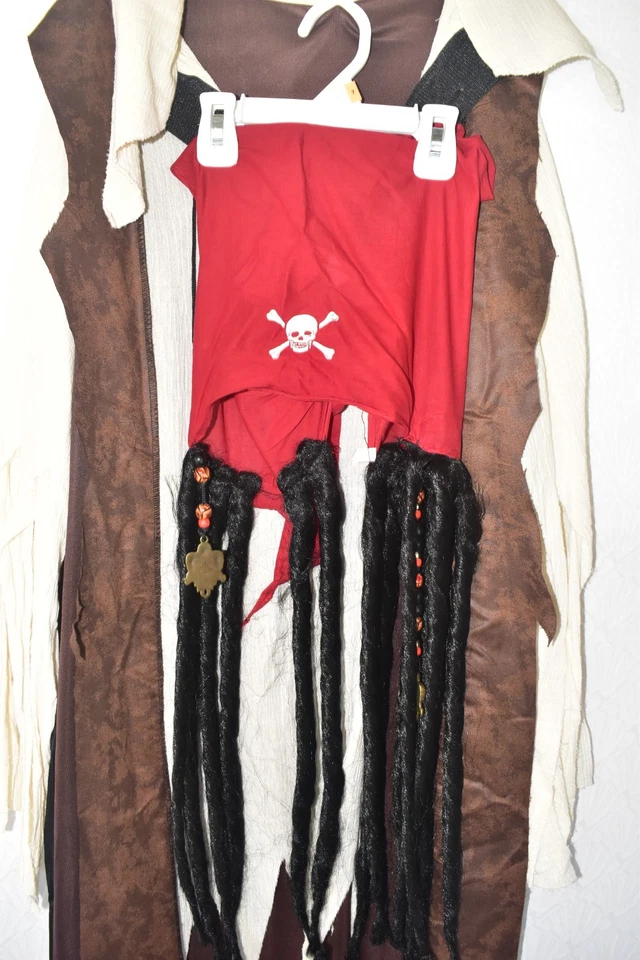 Disney Piratas Caribeño Jack Sparrow Rastas Disfraz Halloween Crucero L Foto 3 de 4